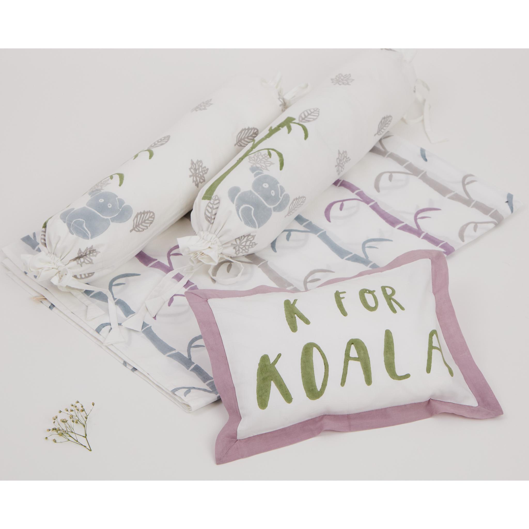 Cute Koala And Tree Printed Cot Set.