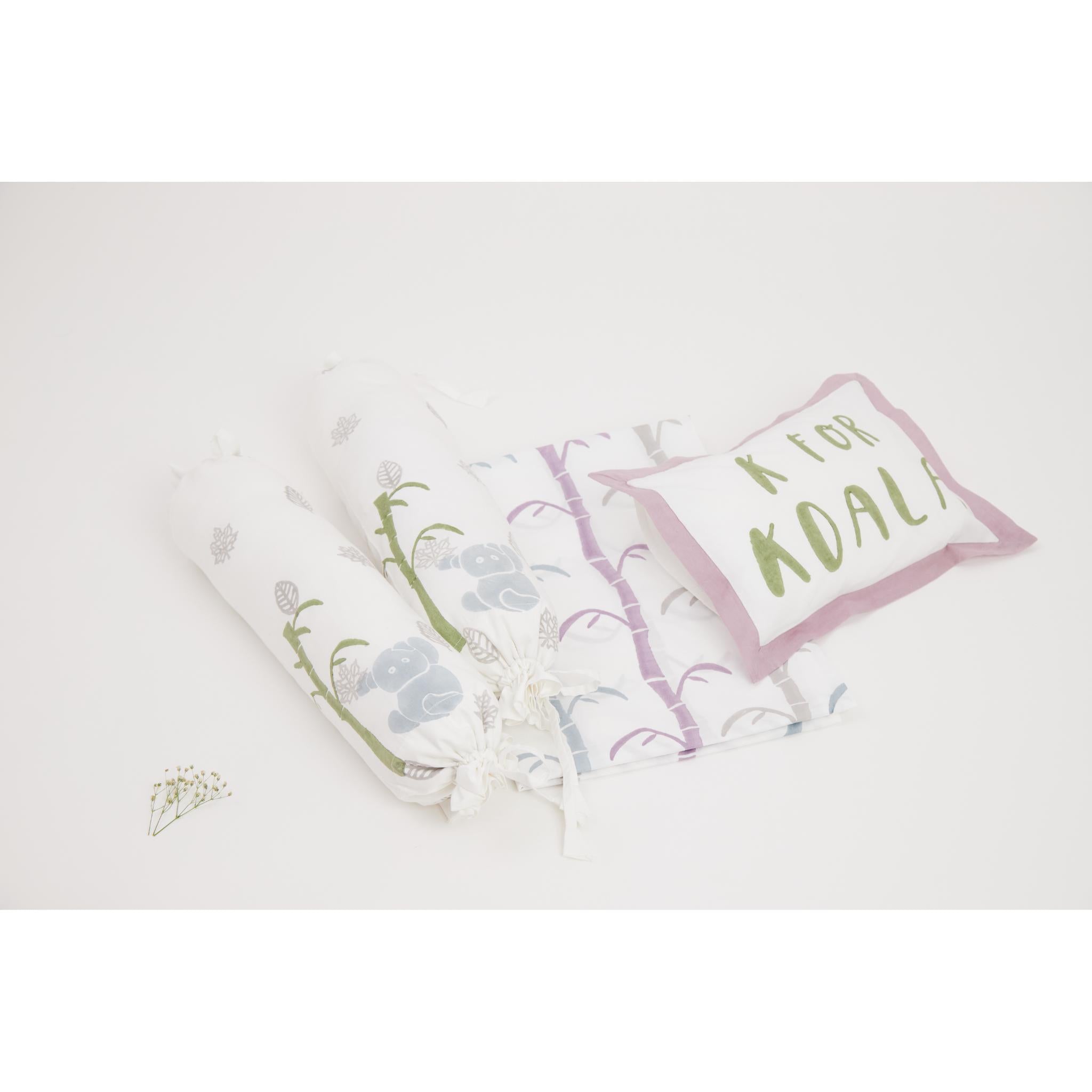 Cute Koala And Tree Printed Cot Set.