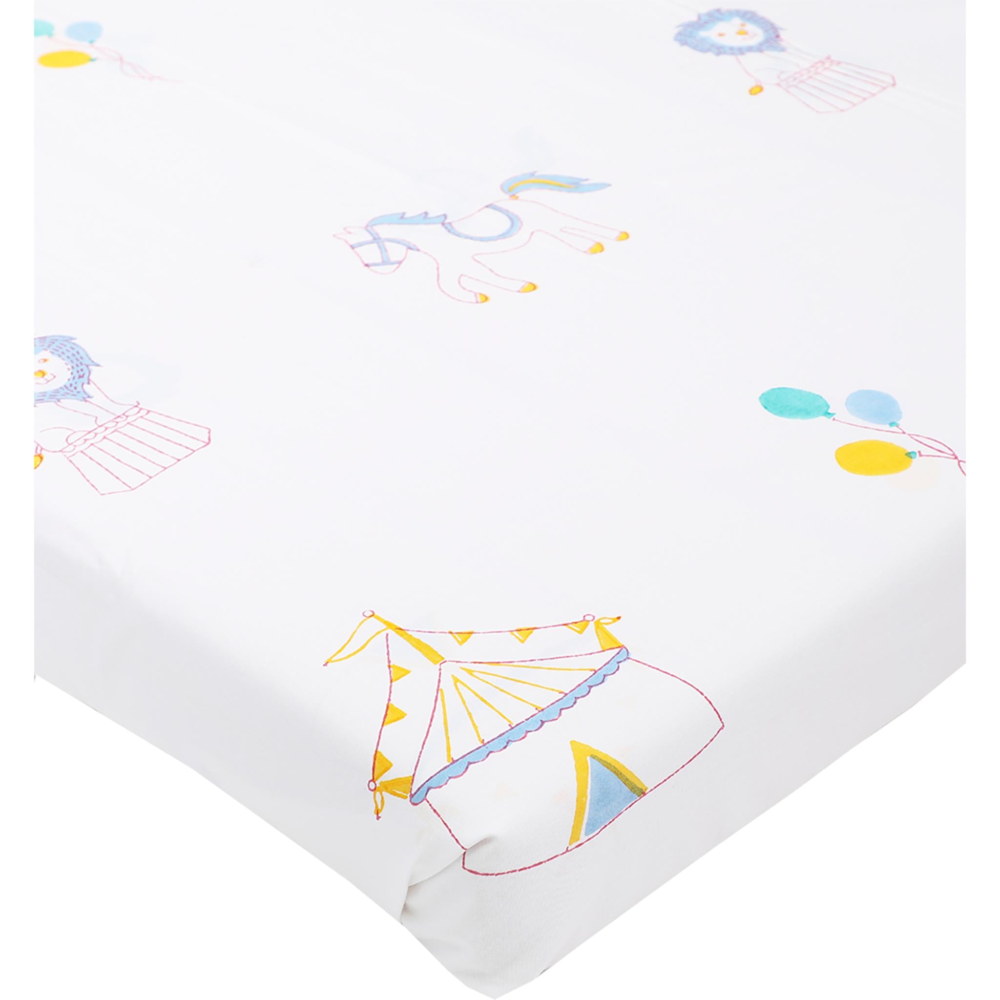 Masaya Pure Cotton Cot Sheet Circus - Pink