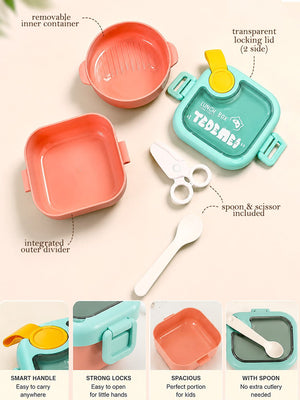 Mulberro 2-Tier Kids Lunch Box | Leak-Proof | BPA-Free | Spoon & Scissor Included - Baby Food & Storage