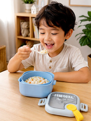 Mulberro 2-Tier Kids Lunch Box | Removable Inner Bowl | Spoon & Scissor Included | BPA-Free - Baby Food & Storage