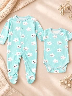 Mulberro 22Pcs Pure Cotton Welcome Baby Gift Set with Blue Suitcase 0-3M - Gifts & Gift Sets