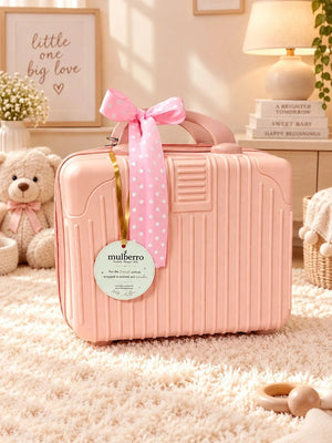 Mulberro 22Pcs Pure Cotton Welcome Baby Gift Set with Pink Suitcase 0-3M - Gifts & Gift Sets