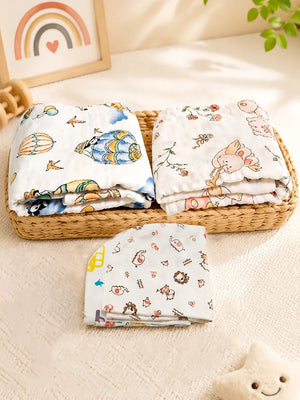 Mulberro 27Pcs Pure Cotton Newborn Twins Gift Set with Pink & Blue Cane Basket 0-6M - Gifts & Gift Sets