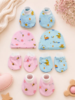 Mulberro 27Pcs Pure Cotton Newborn Twins Gift Set with Pink & Blue Cane Basket 0-6M - Gifts & Gift Sets