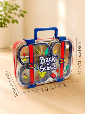 Mulberro 3-Compartment Kids Lunch Box | Stainless Steel | Leak-Proof | Fork & Spoon Included - Insulated lunch bag