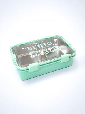 Mulberro 3-Compartment Kids Stainless Steel Lunch Box | Leak-Proof | Fork & Spoon Included - Baby Food & Storage