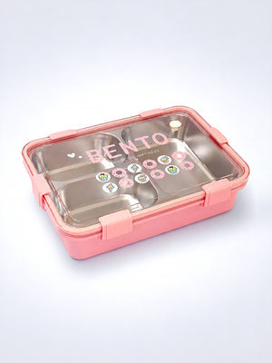 Mulberro 3-Compartment Kids Stainless Steel Lunch Box | Leak-Proof | Fork & Spoon Included - Baby Food & Storage