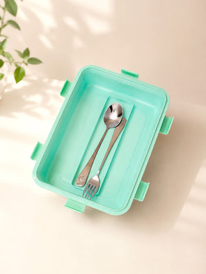 Mulberro 3-Compartment Kids Stainless Steel Lunch Box | Leak-Proof | Fork & Spoon Included - Baby Food & Storage