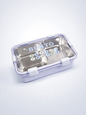 Mulberro 3-Compartment Kids Stainless Steel Lunch Box | Leak-Proof | Fork & Spoon Included - Baby Food & Storage