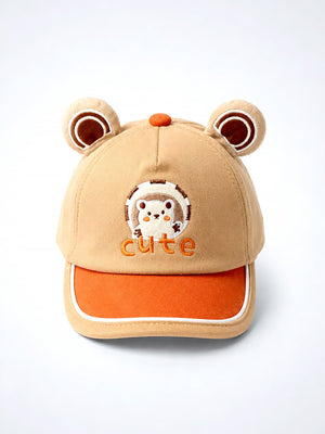Mulberro 3D Bear Ears Baby Cap | Adjustable Strap | Toddlers 2–6 Years - Kids Accessories