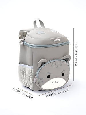 Mulberro 3D Cat Toddler & Kids Backpack with Safety Leash – Gray - School Bag