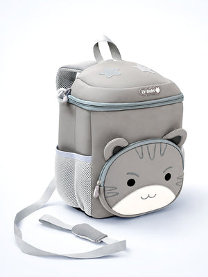 Mulberro 3D Cat Toddler & Kids Backpack with Safety Leash – Gray - School Bag