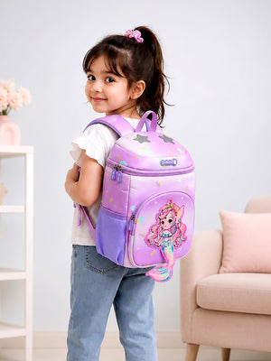 Mulberro 3D Mermaid Princess Kids School Backpack – Purple & Pink - School Bag