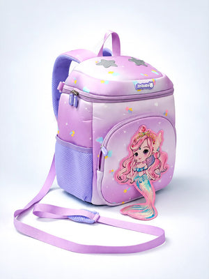 Mulberro 3D Mermaid Princess Kids School Backpack – Purple & Pink - School Bag