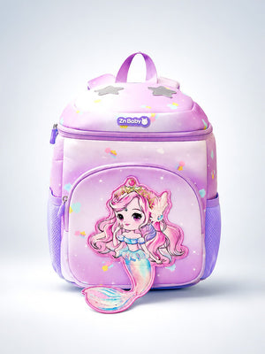 Mulberro 3D Mermaid Princess Kids School Backpack – Purple & Pink - School Bag