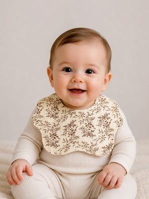 Mulberro 3Pcs Muslin Cotton Baby Bibs with Floral & Friends Prints - Baby Bibs