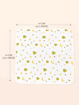 Mulberro Avocado & Banana 6-Layer Muslin Hooded Swaddle Blanket for Newborns - Baby Blankets & Quilts