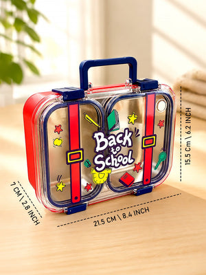 Mulberro Back to School 2-Compartment Kids Steel Tiffin Lunch Box | Leak-Proof | Fork & Spoon Included - Insulated lunch bag