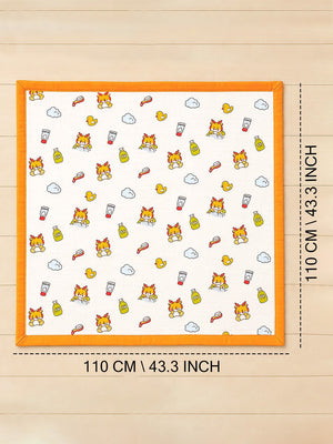 Mulberro Bath Time Lion 6-Layer Muslin Cotton Baby Blanket 110x110cm - Baby Blankets & Quilts