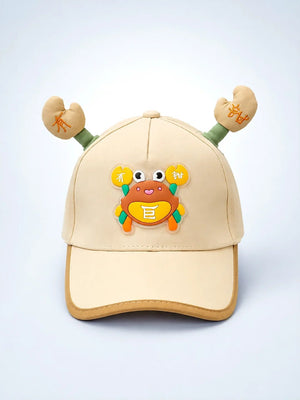 Mulberro Beige 3D Crab Kids Baseball Cap Adjustable 2-6Y - Kids Accessories