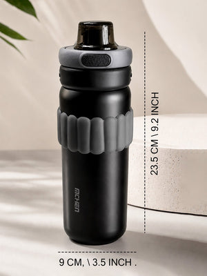 Mulberro Black Stainless Steel Kids Water Bottle with Flip Lid, Straw & Carry Loop - Water Bottle