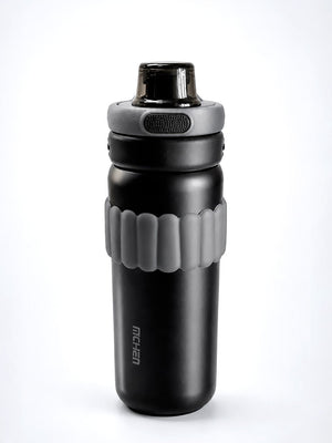 Mulberro Black Stainless Steel Kids Water Bottle with Flip Lid, Straw & Carry Loop - Water Bottle