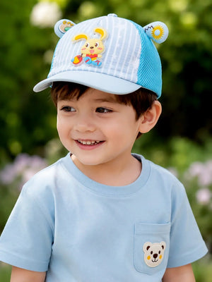 Mulberro Blue 3D Bunny Kids Cap with Ears Breathable Mesh 2-6Y - Kids Accessories