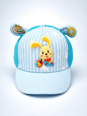 Mulberro Blue 3D Bunny Kids Cap with Ears Breathable Mesh 2-6Y - Kids Accessories
