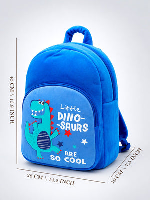 Mulberro Blue Dinosaur Plush Kids Backpack – "Little Dino-Saurs Are So Cool" - School Bag