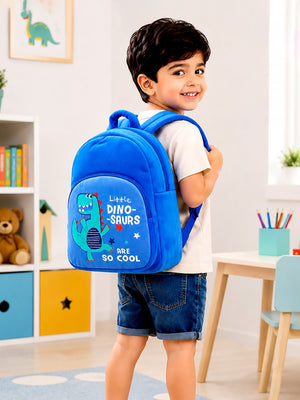 Mulberro Blue Dinosaur Plush Kids Backpack – "Little Dino-Saurs Are So Cool" - School Bag