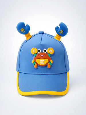 Mulberro Blue Yellow 3D Crab Kids Baseball Cap Adjustable 2-6Y - Kids Accessories