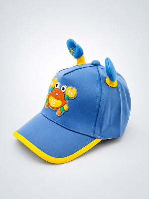 Mulberro Blue Yellow 3D Crab Kids Baseball Cap Adjustable 2-6Y - Kids Accessories