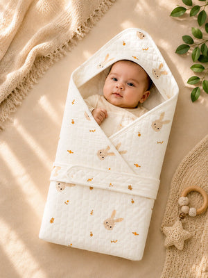 Mulberro Bunny Garden 6-Layer Muslin Baby Swaddle Blanket 4-in-1 - Baby Blankets & Quilts