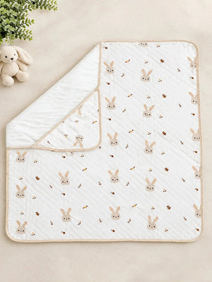 Mulberro Bunny Garden 6-Layer Muslin Cotton Baby Swaddle Blanket | 4-in-1 | 85×85 cm - Baby Blankets & Quilts