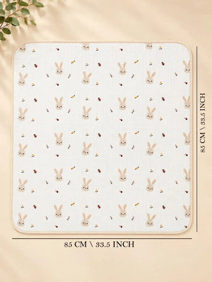 Mulberro Bunny Garden 6-Layer Muslin Cotton Baby Swaddle Blanket | 4-in-1 | 85×85 cm - Baby Blankets & Quilts