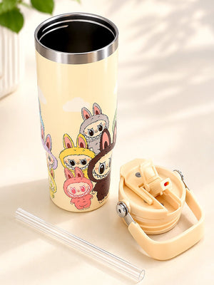 Mulberro Bunny Monster Crew Stainless Steel Kids Tumbler | Dual Lid & Straw - Water Bottle