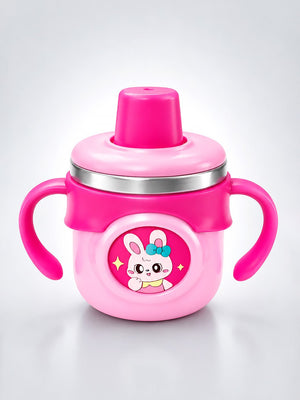 Mulberro Bunny Stainless Steel Sipper Bottle for Babies & Toddlers — 250ml | Spill-Proof Spout & Flip-Top Straw - Water Bottle