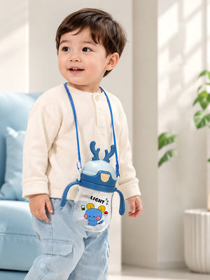 Mulberro Cartoon Character Kids Sipper Bottle with Dual Handles, Flip Straw & Antler Cap | Toddlers & Infants - Water Bottle