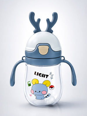 Mulberro Cartoon Character Kids Sipper Bottle with Dual Handles, Flip Straw & Antler Cap | Toddlers & Infants - Water Bottle