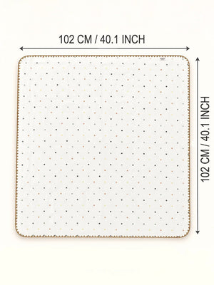 Mulberro Confetti Dots Ivory Super Soft Muslin Cotton Baby Blanket | All-Season | Tan Border | 102×102 cm - Baby Blankets & Quilts