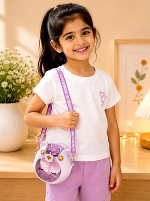 Mulberro Cute Bear Kids Water Bottle — 630ml | Flip Lid, Straw & Crossbody Strap - Water Bottle