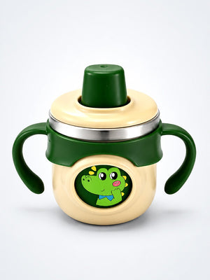 Mulberro Dinosaur Stainless Steel Sipper Bottle for Babies & Toddlers — 250ml | Spill-Proof Spout & Dual Handles - Water Bottle