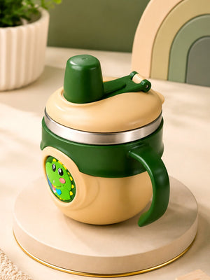 Mulberro Dinosaur Stainless Steel Sipper Bottle for Babies & Toddlers — 250ml | Spill-Proof Spout & Dual Handles - Water Bottle