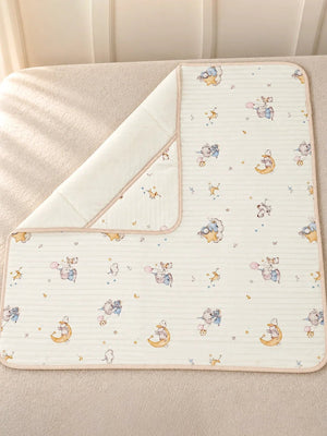 Mulberro Dreamy Elephant & Bunny 6-Layer Muslin Cotton Baby Swaddle Blanket | 4-in-1 | 85×85 cm - Baby Blankets & Quilts