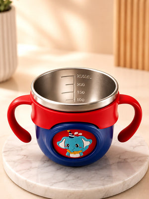 Mulberro Elephant Stainless Steel Sipper Bottle for Babies & Toddlers — 250ml | Spill-Proof Spout, Flip Straw & Dual Handles - Water Bottle