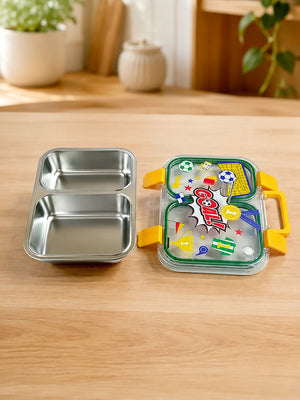 Mulberro Football Goal Kids Stainless Steel Lunch Box with Cutlery - Baby Food & Storage