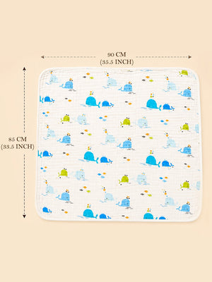 Mulberro Happy Whales 6-Layer Muslin Hooded Swaddle Blanket for Newborns - Baby Blankets & Quilts