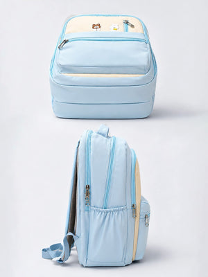 Mulberro Kids Bear & Bunny School Backpack – Light Blue - School Bag
