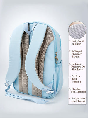 Mulberro Kids Bear & Bunny School Backpack – Light Blue - School Bag